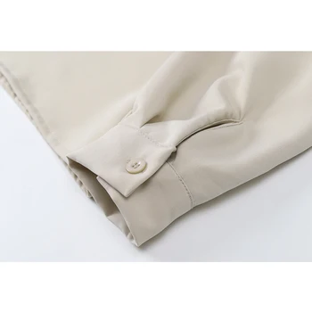Moda Pentru Femei Bluza De Primavara 2021 Coreean Guler Buton Pulover Tricou Lady Buzunar Maneca Lunga Solid, Elegant, Liber Blusas Sus