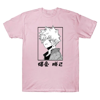 Eroul Meu Mediul Academic Bakugou Katsuki Imprimate Gât T-Shirt Confortabil Maneci Scurte Topuri