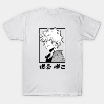 Eroul Meu Mediul Academic Bakugou Katsuki Imprimate Gât T-Shirt Confortabil Maneci Scurte Topuri