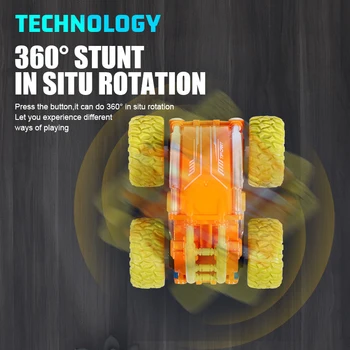 CSOC 360 de Rotație se Rostogolea de Control de la Distanță Masina Stunt 2.4 G Mini RC Jucarii rezistent la Uzura Anvelope Baterii pentru Adulți și Băieți