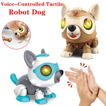 Jucărie De Control Vocal Senzor Tactil Robot Pui De Câine Jucărie Interactiv Cadou De Ziua Puzzle Pentru Copii Cadou De Crăciun De Jucărie