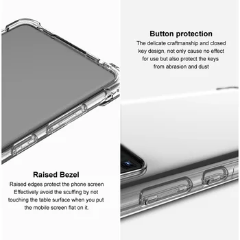 Imak rezistent la Șocuri prin Colțuri Airbag Caz pentru Xiaomi POCO X3 NFC TPU Capacul din Spate Cadou Cu Ecran Protector de Film