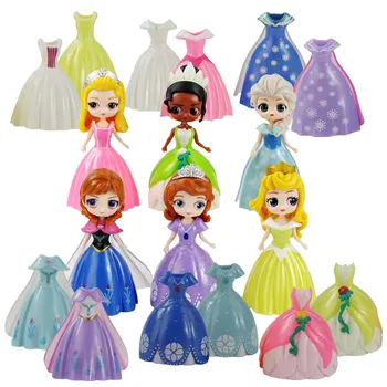 Q Posket Magic Clip Rochie de Printesa Alba ca Zapada, Belle Dress Schimbătoare de Acțiune Figura PVC Model de Păpuși Jucarii Cadou pentru Copii