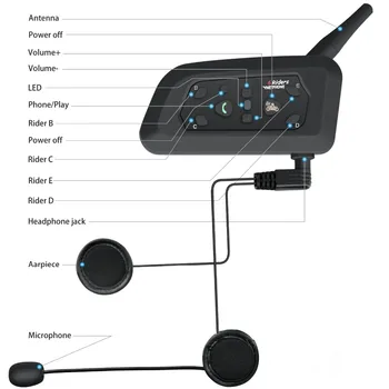 VNETPHONE Motocicleta Interfon Cască Cască de motociclist Capacete Wireless Bluetooth Comunicador Moto Cască Interfon