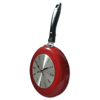 Ceas De Perete Metal Tigaie Design 8 Inch Ceasuri De Decorare Bucătărie Noutate Arta Ceas