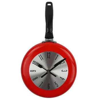 Ceas De Perete Metal Tigaie Design 8 Inch Ceasuri De Decorare Bucătărie Noutate Arta Ceas