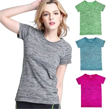 Femei T Shirt Mâneci Scurte Higroscopice iute Uscat Fitness T-shirt Pentru femeie haina de Sus
