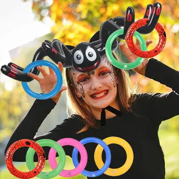 Halloween Aruncare Jocuri Gonflabile Paianjen Palarie Inel Jocuri Arunca Cu 1 Spider Și Inele Pompa Pentru Copii Adult Carnaval Petrecere De Halloween