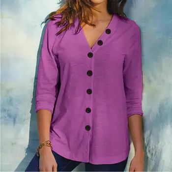Nou Stil Camasa Bluza De Moda Toamna Iarna Dimensiuni Mari Topuri Femei Casual V Neck Shirt Doamnelor Vrac Florale Imprimare Tricou Tunica