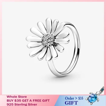 Doamna 2020 DIY Autentic Argint 925 Inele Deschide Spumante Daisy Floare inel Coroana de Petale de Flori Trupa Inele Bijuterii