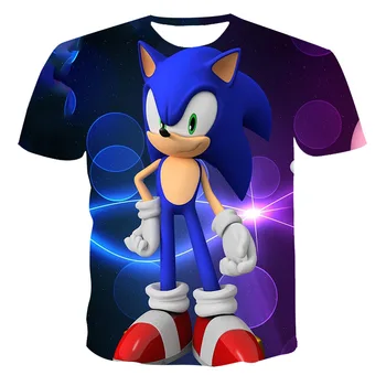【Sonic】Imprimare 3D 2021T-Shirt Noi de Vara Barbati Maneca Scurta Anime Casual Anime de Moda de Mari Dimensiuni de Maxim 110-6XL Personalizabil