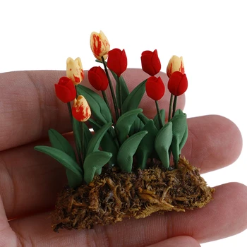 New sosire 1/12 Scară Miniatură Rășină Agățat Floare de Lalea Păpuși Fairy Garden Decor Casa Papusa Accesorii Jucării & Hobby-uri