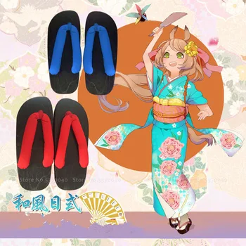 Rem Ram Anime Cosplay Geta Saboți Japonez Tradițional Din Lemn Pantofi De Femeie Fata Oriental Kimono Papuci De Casă Desculț Sandale Flip Flop