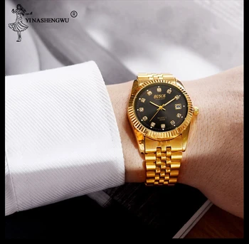 Moda Nouă Cupluri Ceasuri de mana Barbati de Aur Brand de lux pentru Femei Rochie Ceas de Ceas Reloj Ceas Barbati Pentru Cadou Relogios Masculinos