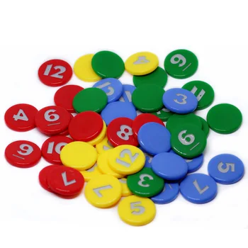 48 buc/set Digital 1-12 ABS Rotund Monede de Valoare Chips-uri de Poker 4 Culori Texas Hold ' em Poker en-Gros