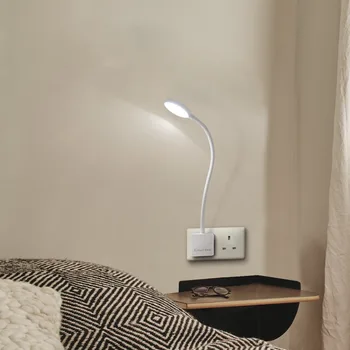 Estompat Plug-In LED-uri Lumina de Perete, Braț Leagăn Noptieră Lampa de Noapte cu Priză Priză Priză 4W 350Lm Naturale Iluminat Alb 5000K