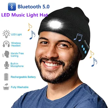 2021 Noi de Iarna de Muzică Bluetooth LED Pălării Beanie Noapte de Mers pe jos de Funcționare Căști fără Fir, Capac de Moda Cald Sport Tricotate Pălărie