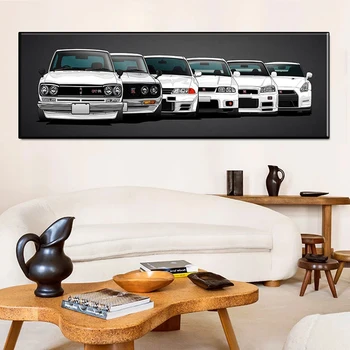 Nissan Skyline Gtr Masina Living Murală Imagine Decor Acasă Poster Masina Sport Pictura HD Imprimare Fara rama