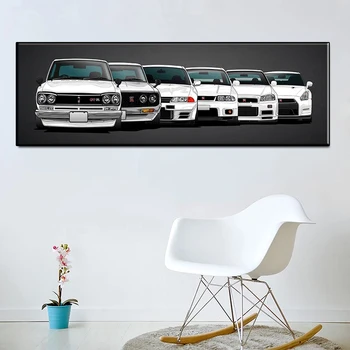 Nissan Skyline Gtr Masina Living Murală Imagine Decor Acasă Poster Masina Sport Pictura HD Imprimare Fara rama