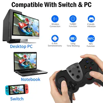 Controler Wireless Bluetooth cu NFC de la Distanță pentru Nintendo Comutator/Întrerupător Lite Suporta Gamepad 4-Nivele de Vibrații Funcția Turbo