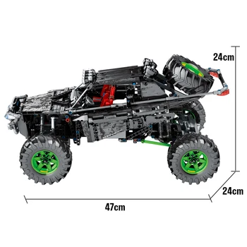 1233Pcs Oraș Tehnice RC SUV Off Road Vehicul MOC Model de Masina de Curse Blocuri Creator de Control de la Distanță Cărămizi Jucării pentru Băieți