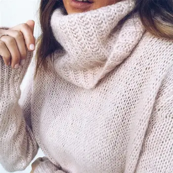 2019 noi de vânzare fierbinte femei primavara toamna guler pulover tricotate casual femei vrac pulover pulovere