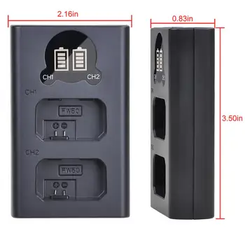 Batmax 2160mAh NP-FW50 NPFW50 Baterie +LED Dual Incarcator pentru Sony Alpha a6500 a6400 a6300 a7 7R a7R a7R II a7II NEX-3 NEX-3N