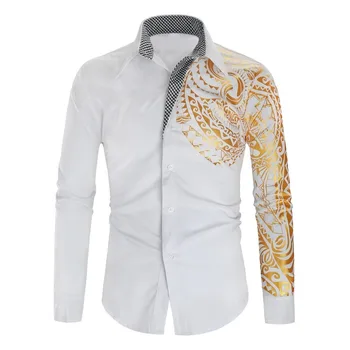 De Vânzare la cald 2020 Nouă Bărbați cu mâneci Lungi Tricou Masculin Totem Pentru Imprimare Tricou Tricou Casual pentru Barbati