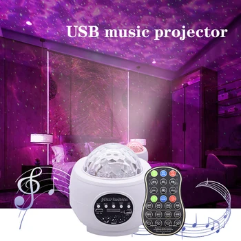 LED Laser Proiector Lumina Cerul Înstelat Apă Flutura Romantic USB Bluetooth Music Player de la Distanță de Control de Sincronizare Sunet-Activat de Lampa