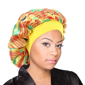 Noi Femeile Bandă Largă Africane model de imprimare matasoasa capota Ankara capac matasoasa Somn de Noapte Pălărie Pierderea Parului Capac Doamnelor Turban articole pentru acoperirea capului
