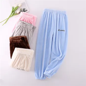 Plus Dimensiune Femei de Iarnă Acasă Pantaloni de Flanel Acasă Haine de Iarnă Flanel Lounge Uzura Grosime Cald Pijama Set 2020 Flanel Homewear