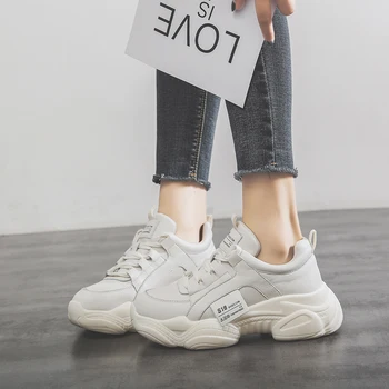 Cald Pantofi Femei 2019 Noi Indesata Adidasi pentru Femei Alb Vulcaniza Pantofi Casual Fashion Tata Pantofi Platforma Adidasi Coș