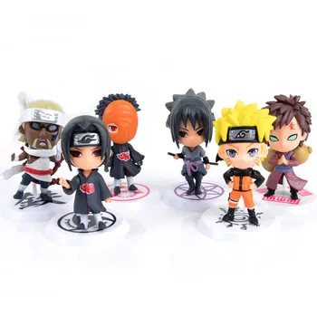 6 buc/Sac Anime Figurina 8cm Naruto, Itachi, Kakashi, Sasuke, Desene animate Papusa Decor Mic Cosplay Copii Jucărie Cadou de Ziua de nastere