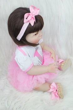 55cm Plin de Silicon Renăscut Baby Doll Jucării, Cum ar fi Real Newborn Princess Toddler Girls Copii Papusa Cadou de Ziua Copilului se Scalde Jucărie