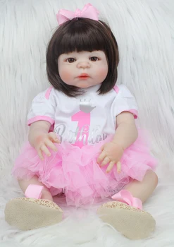 55cm Plin de Silicon Renăscut Baby Doll Jucării, Cum ar fi Real Newborn Princess Toddler Girls Copii Papusa Cadou de Ziua Copilului se Scalde Jucărie