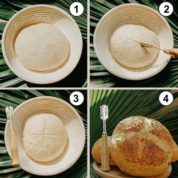 Creative Din Oțel Inoxidabil Aluat De Pâine Cu 4 Lame Pentru Bucatarie Consumabile Lame De Pâine Cutter Aspră Pentru Notare