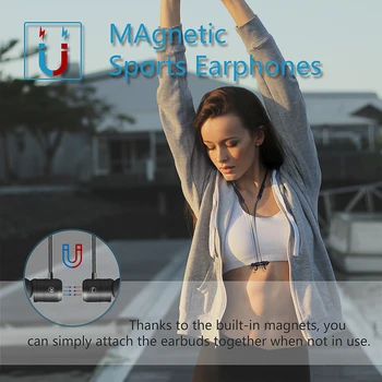 V4.1 Sport Wireless Bluetooth Agățat de Gât Casti Magnetice IPX6 Anti-sudoare Ușor Wireless In-ear pentru Telefon Muzica