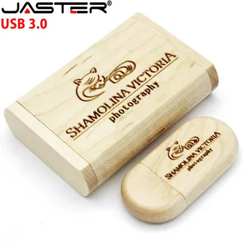 JASTER USB 3.0 Personaliza LOGO-ul din lemn cu caracter Personal LOGO-ul pendrive 16GB 32GB 64GB usb Flash Drive U disk, Memory stick Cadou de nunta