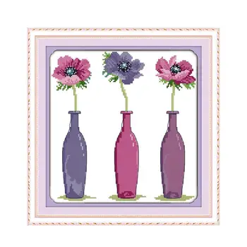 Bucuria duminică Modele de goblenuri Trei Flori Numărat cruciulițe 11CT 14CT Manual DIY Kituri de Broderie DMC Acasă Decor de Perete