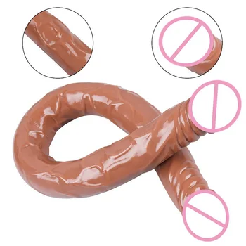 55cm/22 inch Super Mare Vibrator Realist Pentru Lesbiene Masturbare Sex Produse de Dublu s-a Încheiat Dong Penisul Fete Sex Anal Toy