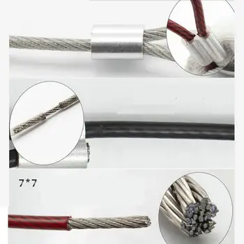 HQ Personalizate 4MM PVC Acoperit din Oțel Inoxidabil 304 Wire Rope Cablu Sling cu Ochiuri Bucle pentru Acasă Clothline Sport Accesorii