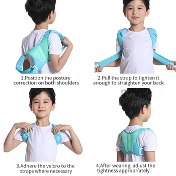 Copii reglabil corector spate centura de sprijin a copiilor corset ortopedic coloanei lombare spate bretele