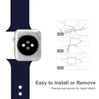 Sport Band Pentru Apple Watch Seria 5 4 3 2 1 Silicon Curea Inteligent Pentru Colorat Moale Înlocuire AW Adaptor 38mm 40mm 42mm 44mm