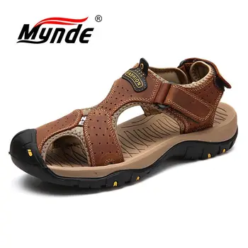 Mynde Brand din Piele pentru Bărbați Încălțăminte de Vară 2019 Noi, Sandale Barbati, Sandale de Plajă Moda Pantofi Casual Papuci de Mari Dimensiuni 38-47