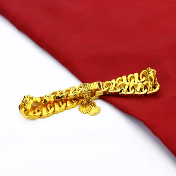 Brățară de aur Timbru de Placare cu Aur de 24K Bărbați Bijuterii la Modă 11MM 20CM Cubanez Bratari de Lanț Pentru Barbati en-Gros