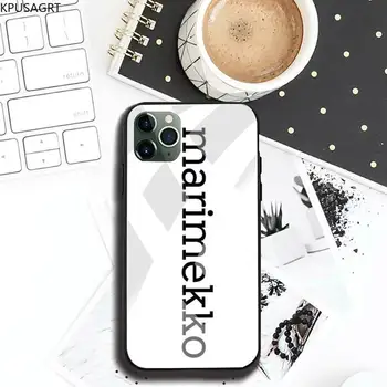 Marimekko negru și alb flori colorate Caz Telefon din Sticla Temperata Pentru iPhone 11 XR Pro XS MAX 8 X 7 6S 6 Plus SE 2020 caz