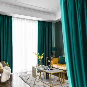 Moderne, de culoare Verde Închis Stil de Perdele pentru Dormitor de Inalta precizie Solid de Culoare de Mare Umbra de Bucătărie Perdele pentru Camera de zi WP092Y