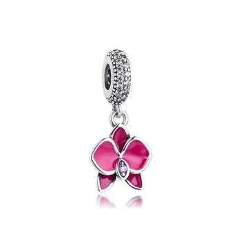 Se potrivesc Pandora Bratara Trandafir Orhidee Farmece 925 Original Argint Margele pentru Bijuterii DIY Cadou Femei