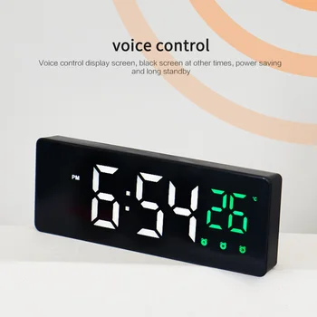 Multifuncțional LED Ceas cu Alarmă Silențioasă CONDUS de Masa Electronic de Control Vocal Electronice Digitale Ceasuri pentru Desktop Decor de Masă