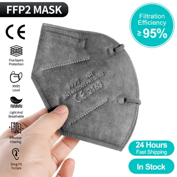 CE Masca FFP2 5 Straturi Mască de Praf Kn95Mask Fata de Siguranță de Protecție KN95 Măști Gura Filtru Reutilizabil FPP2 FFP3 kn95 masca de fata
